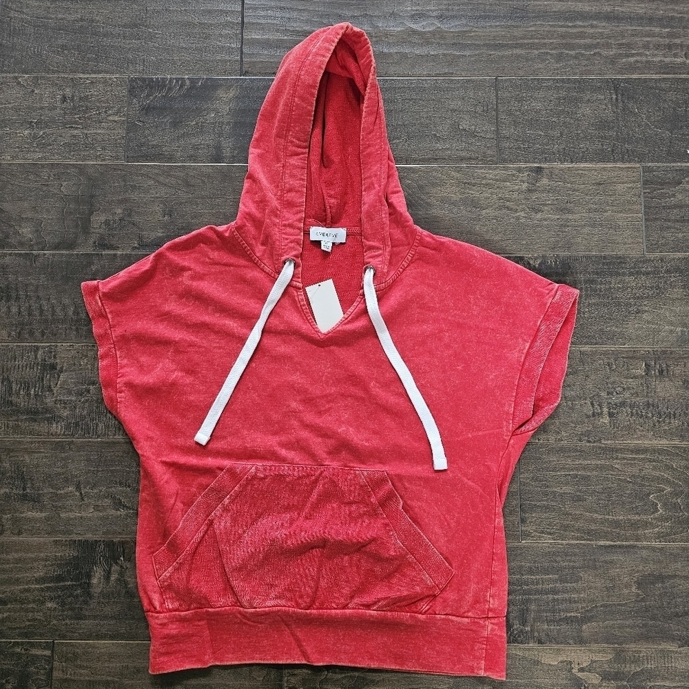 Brand New Evereve Sleeveless Women's Vintage Wash Hoodie Sz XS